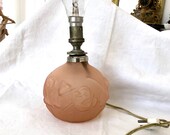Art Deco lamp foot in ancient pink glass