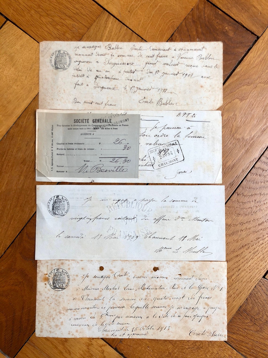 12 lettres de change sur papier filigrané Etsy France