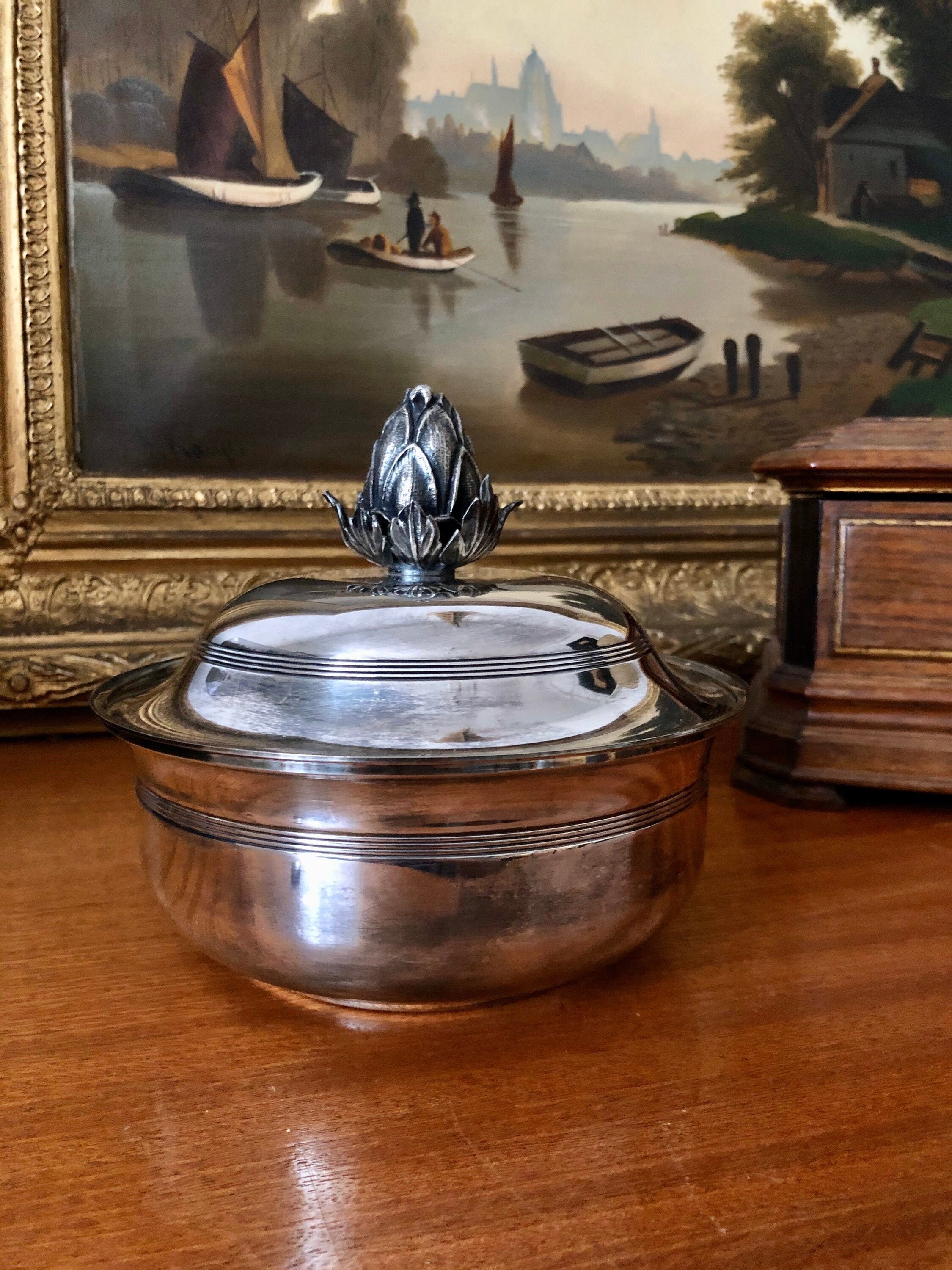 Bonbonnière en Métal Argenté