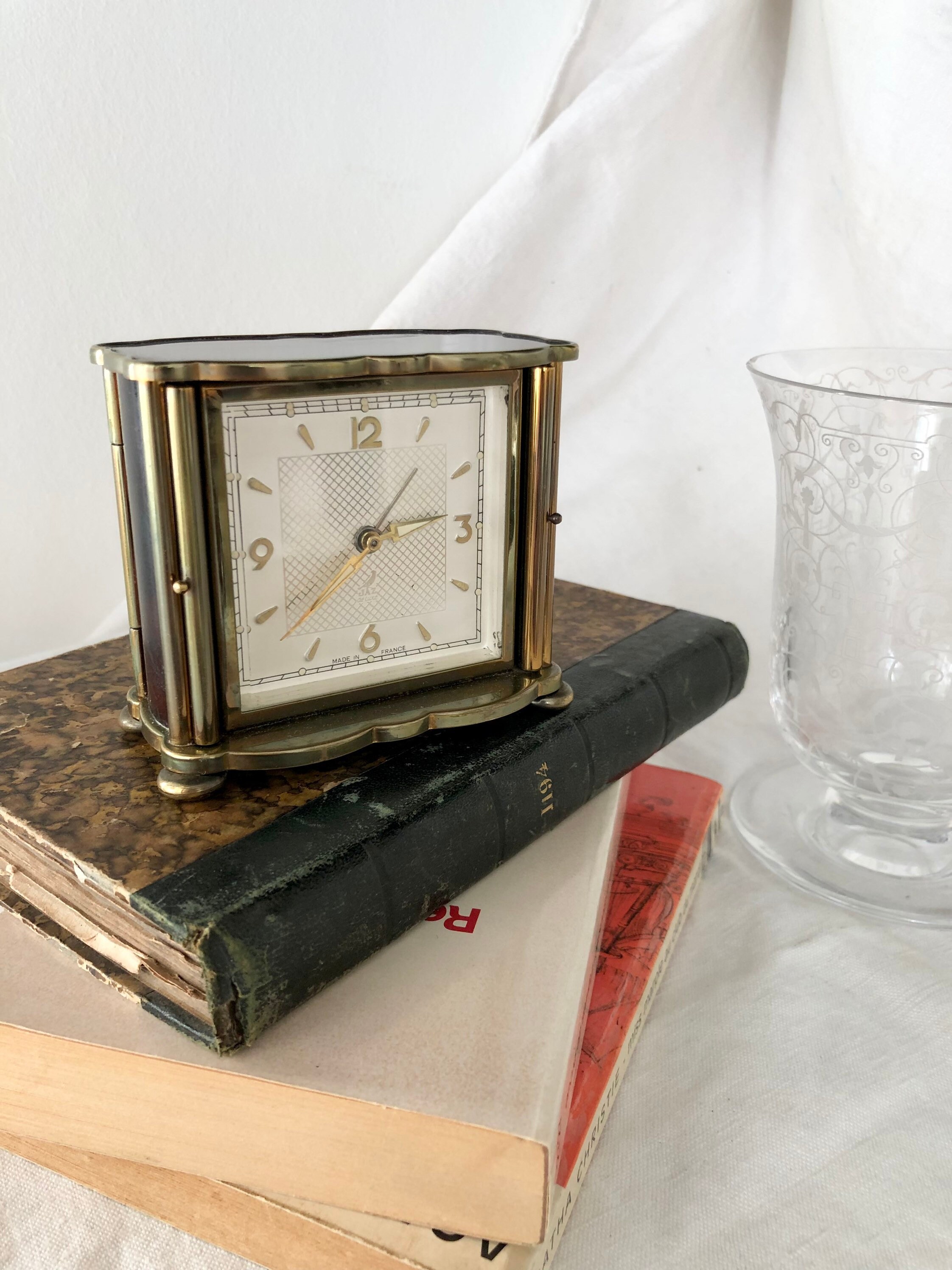 Réveil Jaz de Luxe Ridic Façon Laque Écaille Tortue