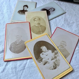 Lot de 6 portraits photos anciens du XIXe siècle format carte