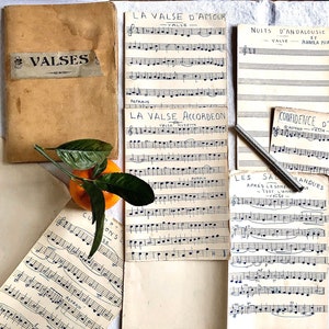 Handgeschriebenes Notizbuch mit alten Partituren zum Thema Walzer