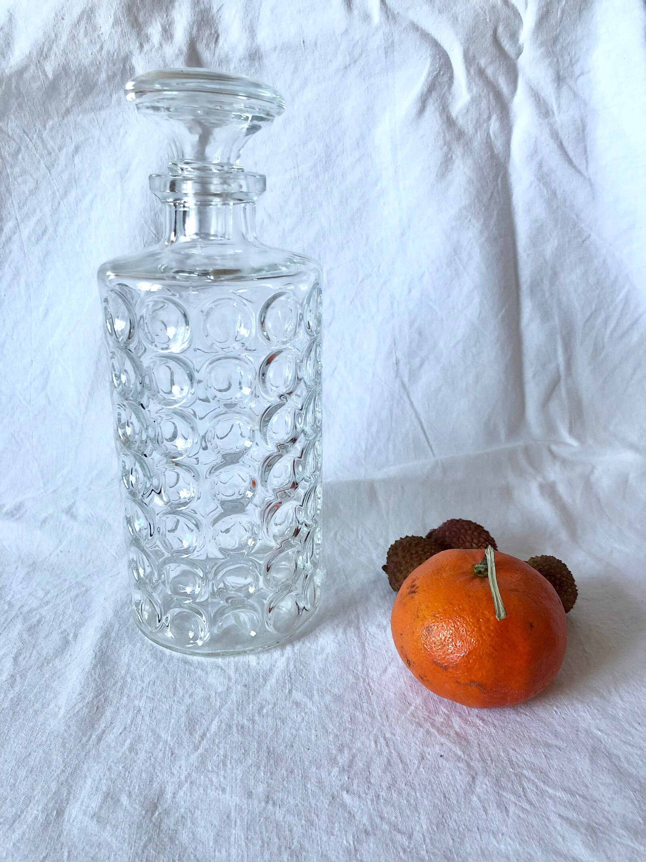 Carafe à Whisky en Verre Moulé Vintage