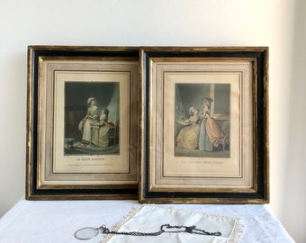 Pair of 18th century engravings Janinet and Lavreince Nicolas