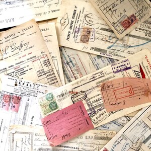 15 cheques y facturas de caja franceses sobre el tema de los automóviles y la mecánica