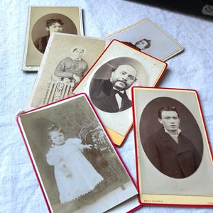 Lot de 6 portraits photos anciens du XIXe siècle format carte
