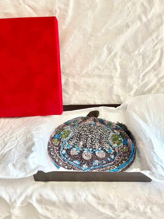 アンティークビーズ、メタルメッシュパースのイブニングバッグ 2個