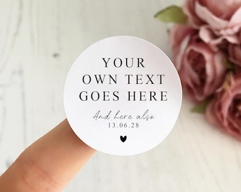 CUSTOM TEXT Modern Stickers, Custom Wedding Favour Labels, Personalised Wedding Stationery, Sweet Cart Stickers, Candy Bar, Baby Shower Tags