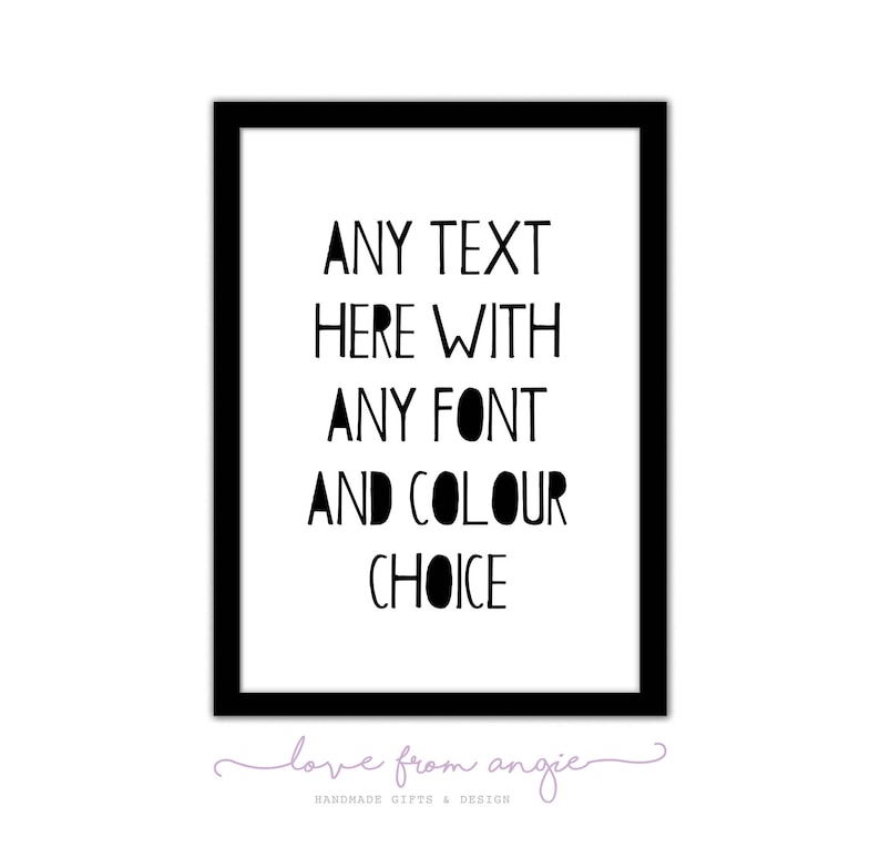 Any Quote Text Print Custom Print, Personalised Print, Bible Verse Quote, Friendship Gift, Song Lyric Print, Custom Wedding Poem Art Print image 2