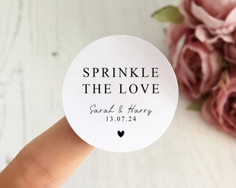 Sprinkle The Love // Modern Wedding Stickers, Confetti Stickers, Custom Wedding Labels, Personalised Wedding, DIY Confetti, Natural Wedding