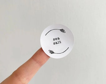 SPICE JAR STICKERS - 35 Labels // Black + White Spice Rack Stickers, Cute Pantry Labels, Kitchen Organisation, Pretty Herb Jar Stickers