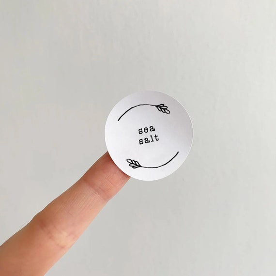 SPICE JAR STICKERS - 35 Labels // Black + White Spice Rack Stickers, Cute Pantry Labels, Kitchen Organisation, Pretty Herb Jar Stickers