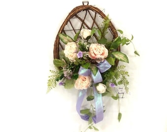 Corona de huevos de Pascua, coronas de Pascua para puerta de entrada, decoración de pared de Pascua, decoración de Pascua, coronas de primavera para puerta de entrada, decoración de pared de primavera