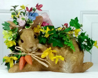 Centro de mesa de conejito, arreglo floral de conejito, detalle de conejito, regalo de baby shower, centro de mesa de primavera, arreglo floral de primavera, centro de mesa