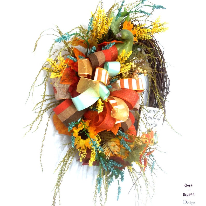 Fall Wreath for Front Door Fall Grapevine Wreath Fall | Etsy