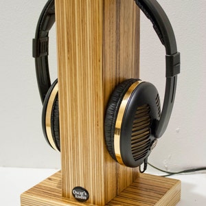 Oscarsaudio Stacked Ply Headphone Stand in Zebrano veneer image 1