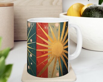 Starburst Sun Ceramic Mug, 11oz