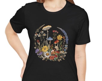 BOHO Shirt Minimalist Flowers Wildflowers Nature Garden Botanical