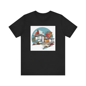 Mid Century Modern House Shirt T-Shirt Home Unisex Jersey Short Sleeve Tee
