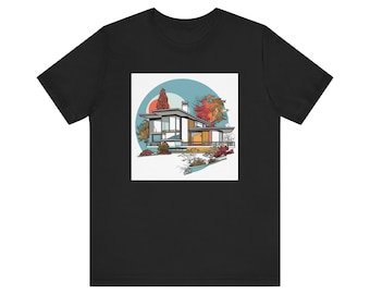 Mid Century Modern House Shirt T-Shirt Home Unisex Jersey Short Sleeve Tee