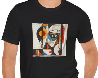 Abstract Cubist Art Shit T-Shirt Mid Century Modern Abstract Unisex Jersey Short Sleeve Tee