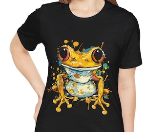 Koszulka Cool Frog T-shirt Unisex Koszulka z krótkim rękawem Prezent