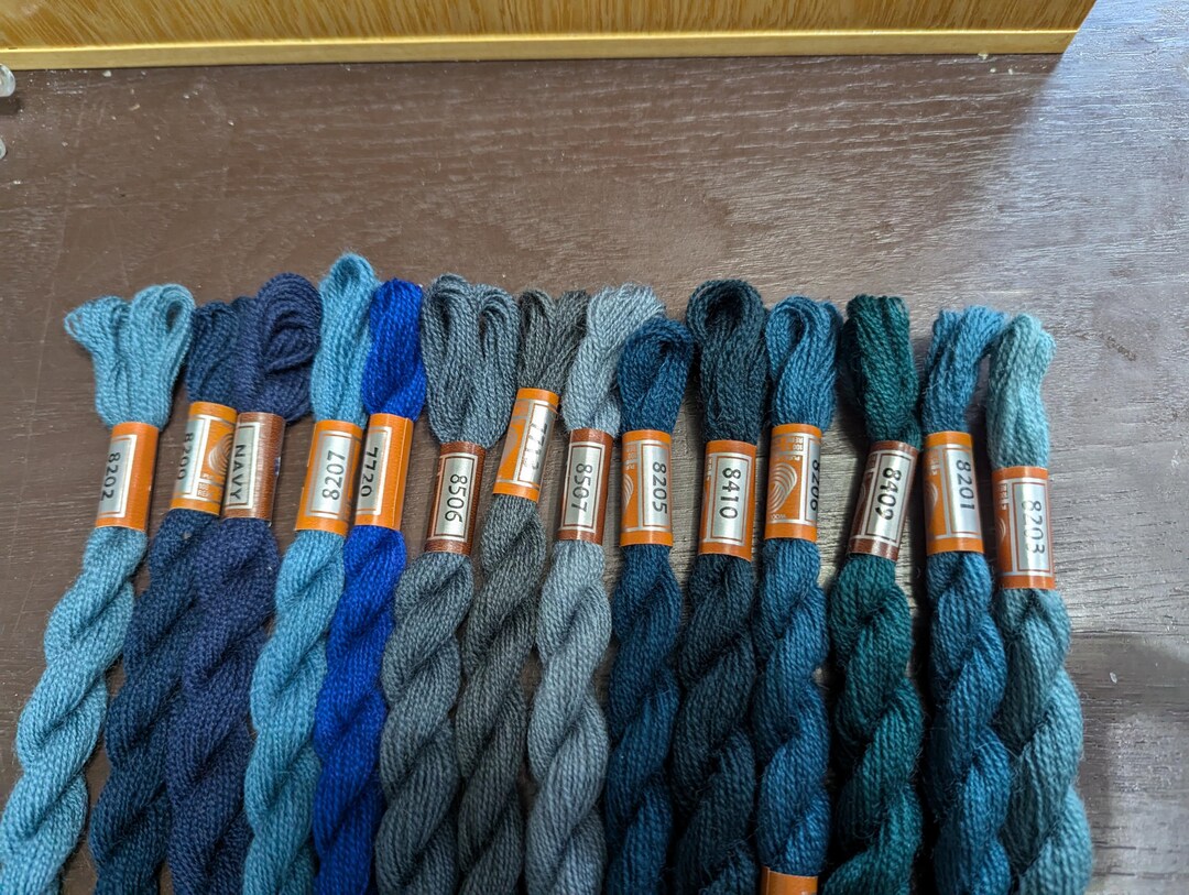 Vintage DMC Embroidery Thread: Dark Blue Variations(wool) - Etsy