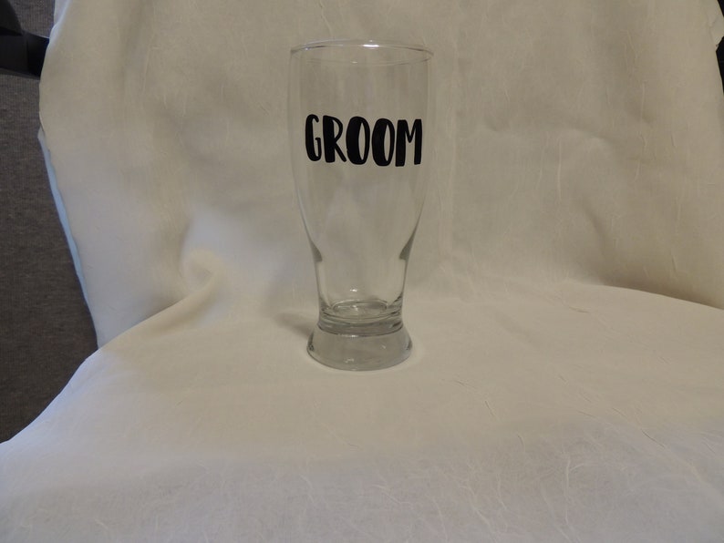 Groom Groomsmen Beer Glasses Personalized