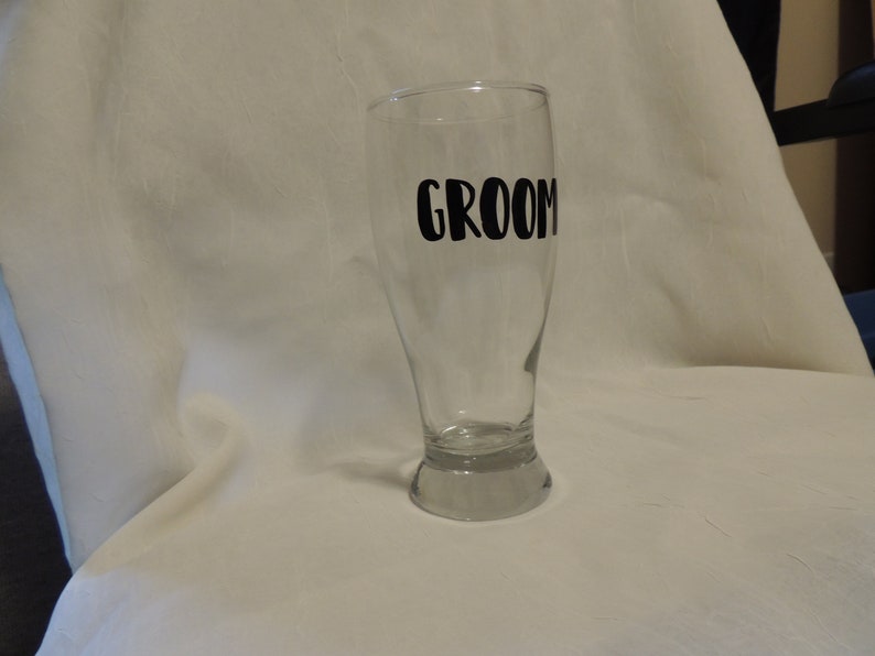 Groom Groomsmen Beer Glasses Personalized