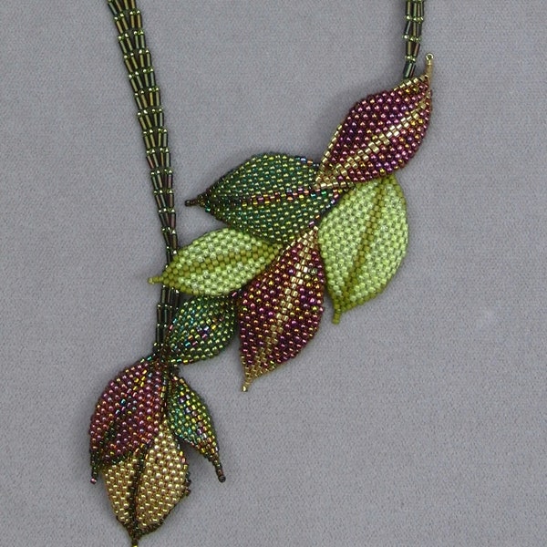 Peyote Leaves American Leaves Peyote Necklace Pattern