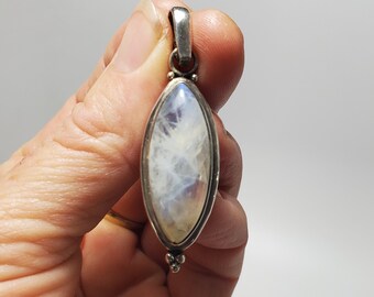 Sterling Silver Moonstone Pendant, Rare Stone, Gemstone Pendant, Top Quality, Bali Silver