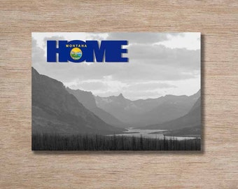 Montana HOME Print on Birchwood frame