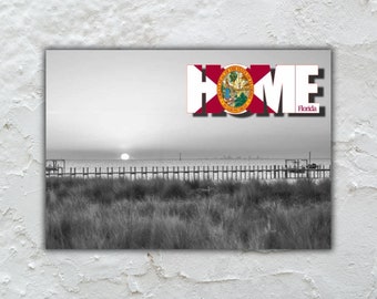 Florida HOME Print on wood