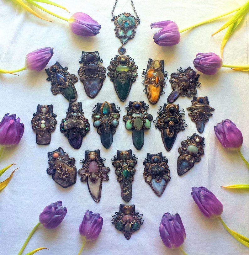 Blue Kyanite Angelite Raw Quartz ETC Spiritual Awakening;Blue Original Jewelry; Crystal Lover; Witchy Woman Labradorite Self-Reflection