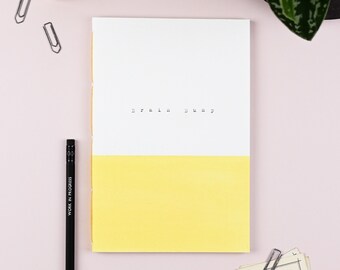 Brain Dump - Eco Friendly Notebook - Yellow - Recycled  A5 Journal