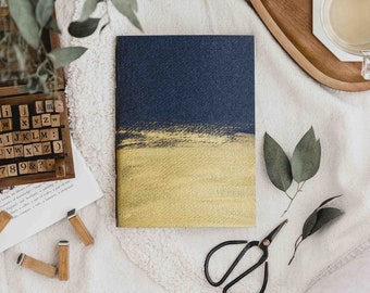 eco Friendly hand painted black and gold notebook