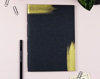 eco Friendly hand painted black and gold notebook/planner