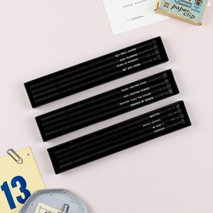 Writers Pencil gift set set of 4 humorous black and white pencils image 8