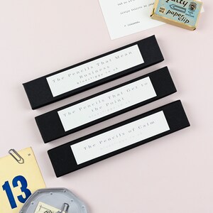 Writers Pencil gift set set of 4 humorous black and white pencils image 7