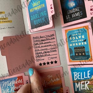 Cartelle di file per recensioni di libri in formato mini diario di lettura - Stampa
