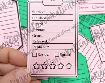 Reading Journal Mini Book Review Tags - Print