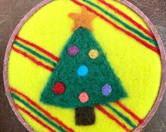 Needle Felted Picture in Embroidery Hoop