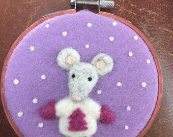 Felted Picture in Embroidery Hoop