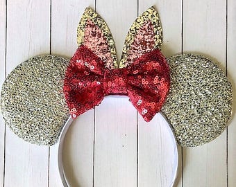 Hip Hop Bunny Sparkly Silver Minnie Mouse Ears