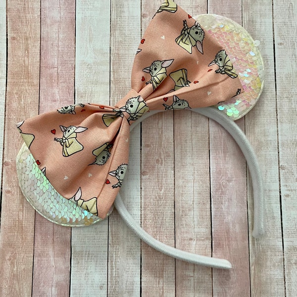 Baby Yoda valentine Minnie Mouse Ears