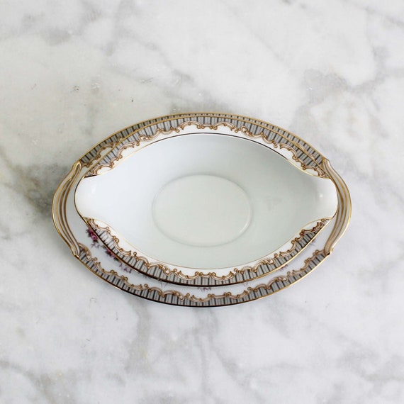 Dinner Set Noritake China Ridgewood 5201 Noritake Ridgewood 5201 Bone China Gravy Boat With Platter, Replacement  Dishware, Vintage Serving Dishes, Old Floral China Patterns