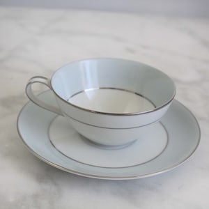 Vintage Noritake Bluedale 5533 Fine Bone Tea Cup and China 6&quot; Saucer Set, Tea Party Dishes, Tea and Coffee Set Replacement Dishware