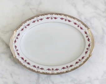 Vintage Noritake Ridgewood 5201 Fine Bone China 16" Oval Serving Platter, Porcelain Tableware, Replacement Dishes, Cottagecore Aesthetic