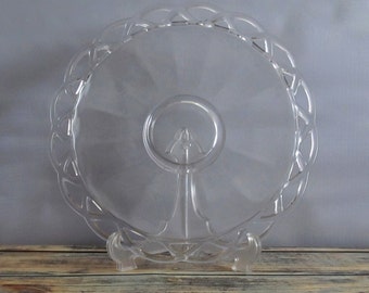 Vintage Interior Design | Glass Serving Platter | Imperial Glass | Crochet Crystal Glassware Pattern