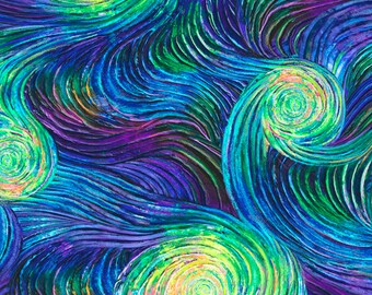 OMBRE SWIRLS blue from Artworks IV by QT fabrics 100/% cotton per fat quarter